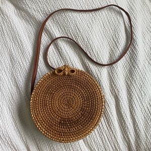Round Rattan Woven Purse